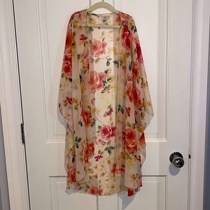 Emory park sheer floral coverup S